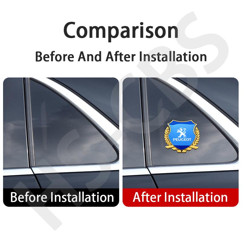 1Pcs Metal Car Rear Trunk Window Emblem Badge Stickers Logo For Peugeot 206 307 308 3008 207 208 407 508 Car Styling Accessories