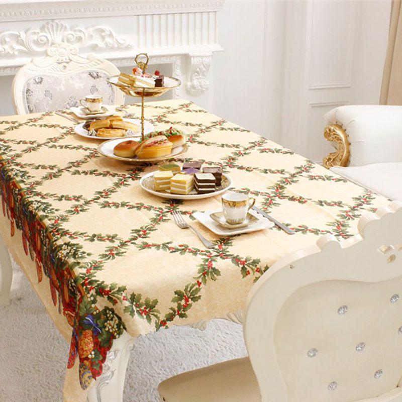 Versatile Santa Christmas Red Tablecloth Designed For Effortless Use In Various Holiday Occasions