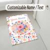 Butterfly Theme Crystal Velvet Rug Personalized Custom Name Text Soft Floor Mat Home Decor