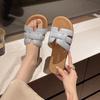 Flat Soft Leather Cool Slippers Casual Vacation Internet Celebrity Word Cool Slippers Women 2025 Summer New Fashion Versatile