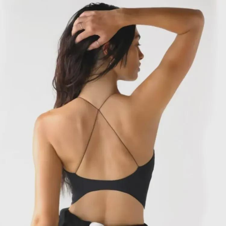 Женский противоударный спортивный бюстгальтер-майка для фитнеса, йоги и бега — съемный, идеально подходит для весенних и летних тренировок