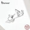 Серьги-гвоздики bamoer для девочек, стерлинговое серебро 925 пробы, кошачьи ушки, ювелирные изделия, бижутерия