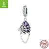 Halloween Spider Diy Bracelet Necklace Pendant, Purple Diablo S925 Silver Beaded