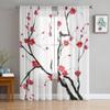 Blossoming Tree Chiffon Sheer Curtains For Living Room Bedroom Decoration Window Tulle Curtains Drapes