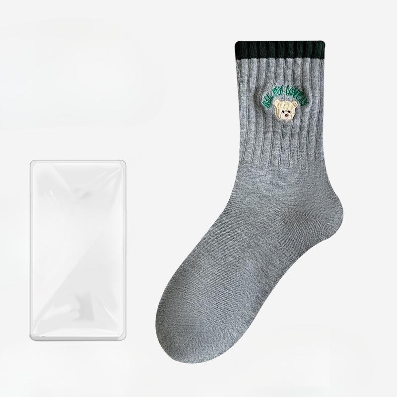 Женские осенне-зимние новые трендовые носки-гольфы из чистого хлопка, дышащие, дезодорирующие, влагоотводящие