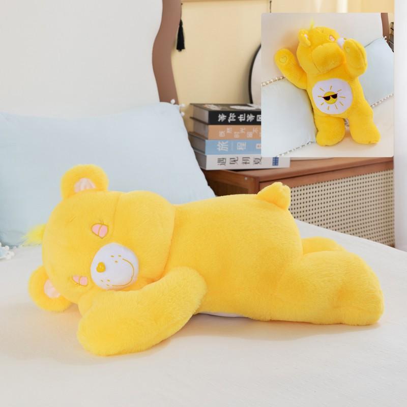 Plush Rainbow Bear Stuffed Toy Soft Cuddle Pillow Kids Adults Comfort Sleep Gift