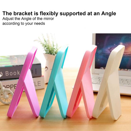 Desktop Makeup Mirror Foldable Anti-fog Makeup Tool Simple Portable Princess Mirror for Home