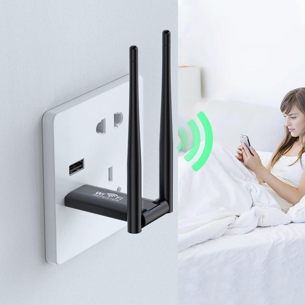300Mbps USB WiFi Repeater Extender WiFi Signal Amplifier Booster Long Range WiFi Router Wireless Home Network Extension