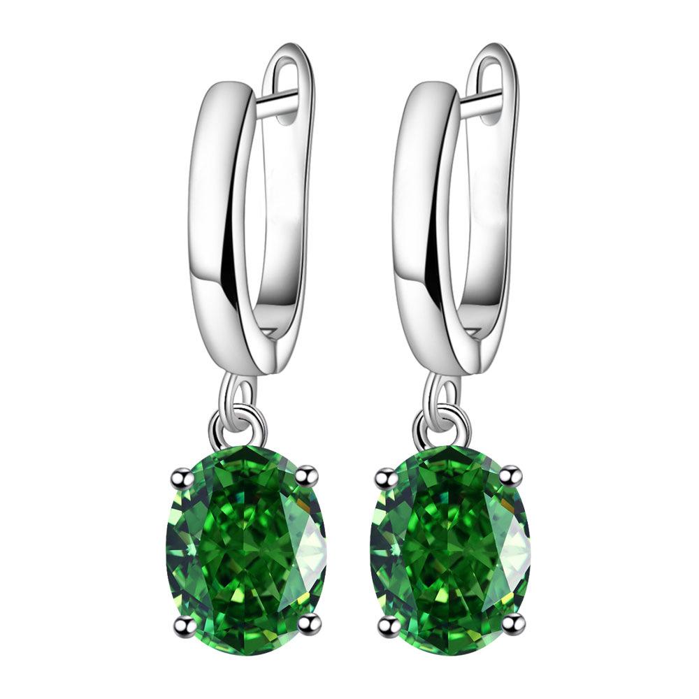 Овальный цирконовый набор: Универсальное кольцо с драгоценным камнем в форме яйца и ожерелье с подвеской из кристалла для женщин