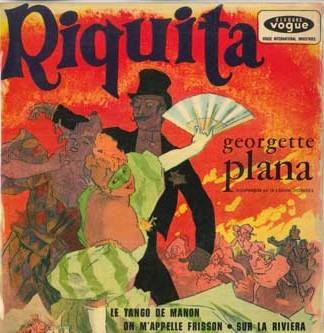 7-дюймовая пластинка ЖОРЖЕТТА ПЛАНА - Riquita EPL8608 DISQUESVOGUE 1968 Франция Поп Б/У