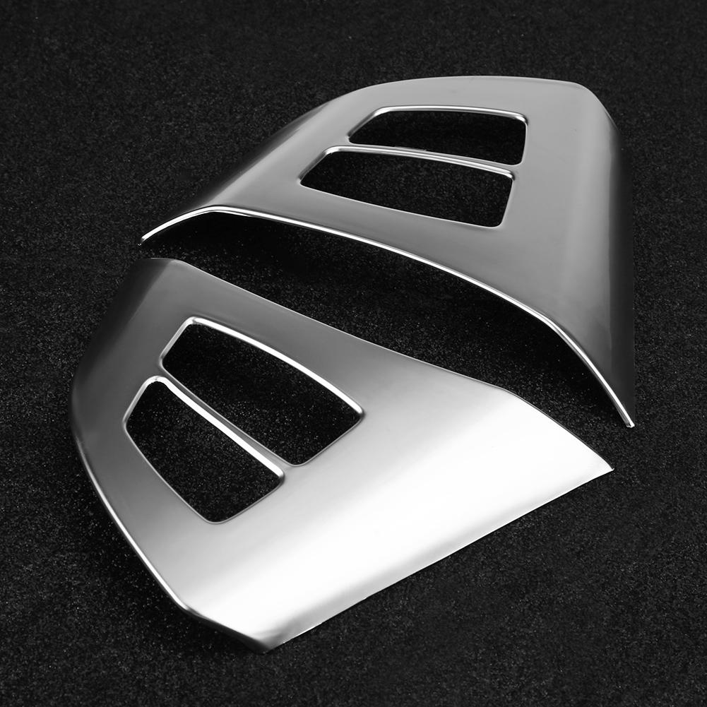 2pcs Chrome Steering Wheel Button Frame Decoration Cover Trim for X5 E70 2008‑2013