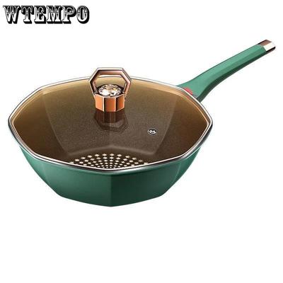 Восьмиугольная кастрюля, сковорода с антипригарным покрытием, бытовая сковорода, сковорода, индукционная плита, газовая плита, универсальная