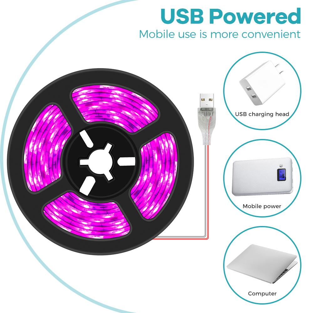 USB LED Plant Grow Light Strip 5V Full Spectrum Seeds Growth Cultivation Lamp Bar Greenhouse Tent Vegs Fill Lighting Waterproof