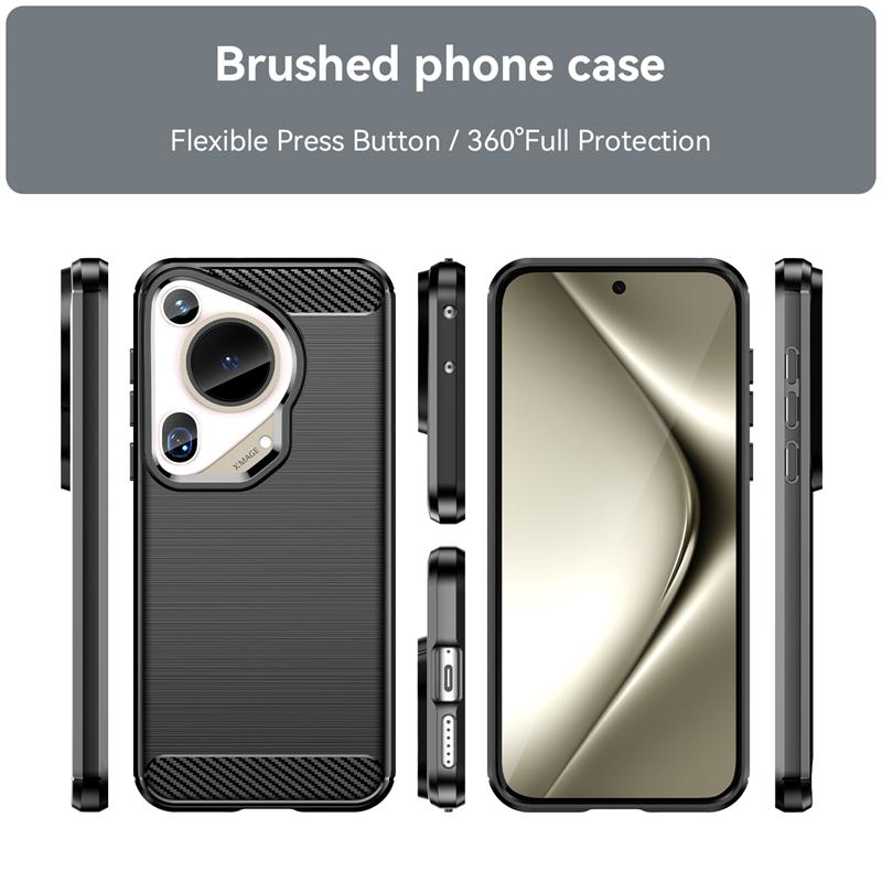 Для Huawei Pura 70 Ultra Чехол Крышка Huawei Pura 70 Ultra Capas Противоударная Броня Мягкий TPU Чехол из Углеродного Волокна Huawei Pura 70 Ultra