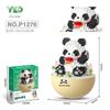 Cartoon Panda Flower Puzzle Tumbler: Cute Tiny Particle Desktop Ornament