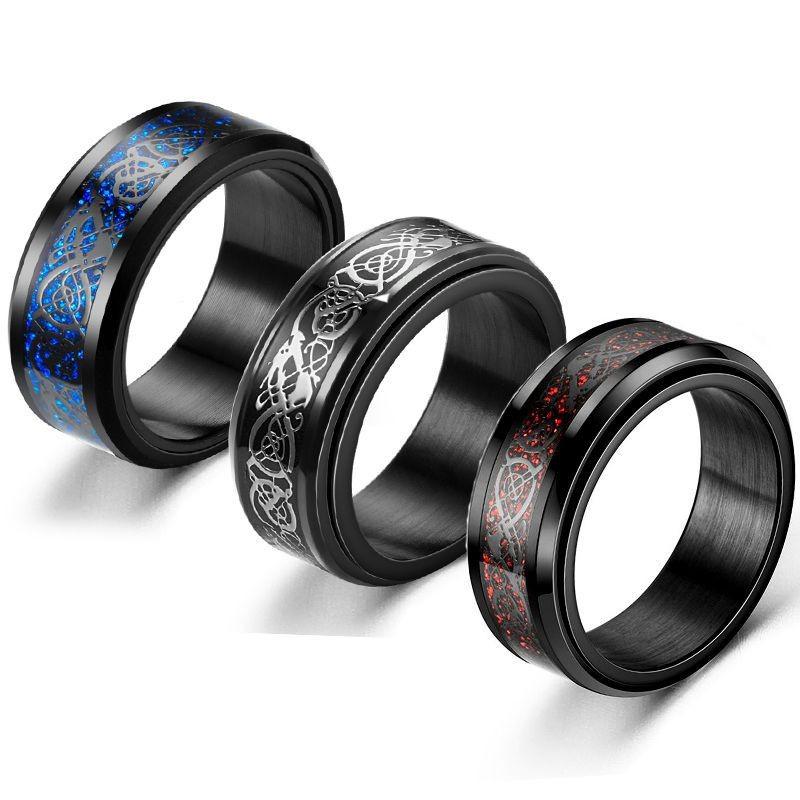 Викинг Дракон, антистрессовые кольца из нержавеющей стали, мужские спиннеры, бесплатная доставка, расслабляющее вращающееся кольцо Anillo