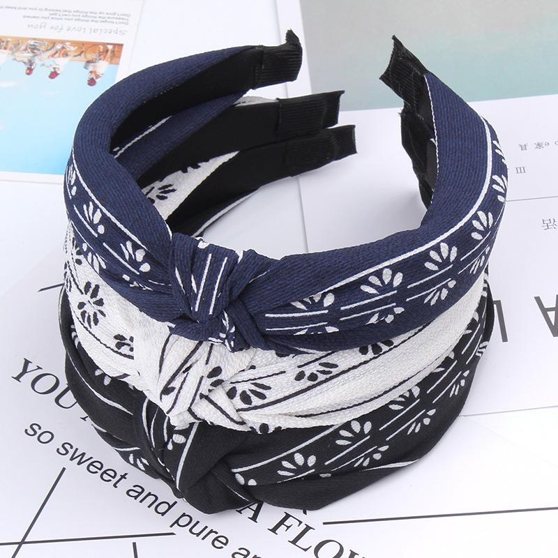 Women Fashion Elegant Cloth Knotting Fashion Leaves Wide Hairband Headband Hair Accessories