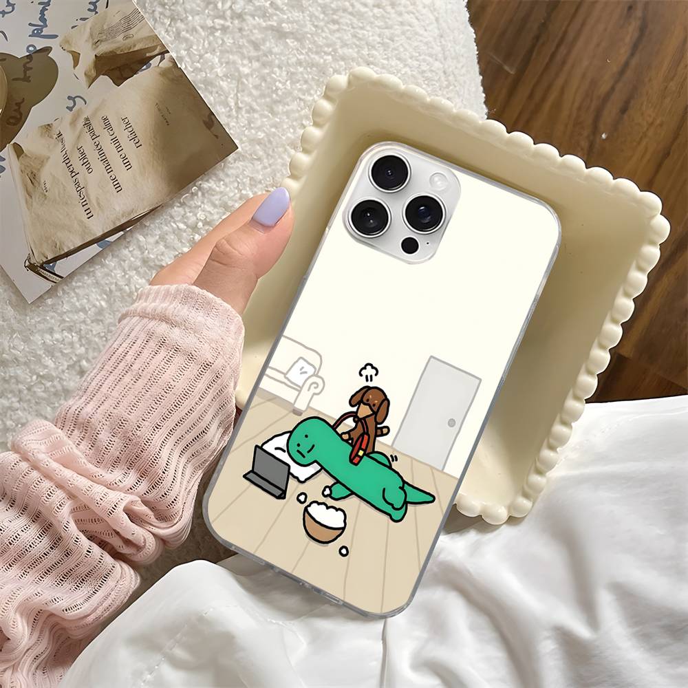 Милый Чехол для Телефона J-Jog-uman-s Динозавры Для iPhone 17 16 15 14 13 12 11 Pro Max Plus Чехол с Водной Рябью Аврора