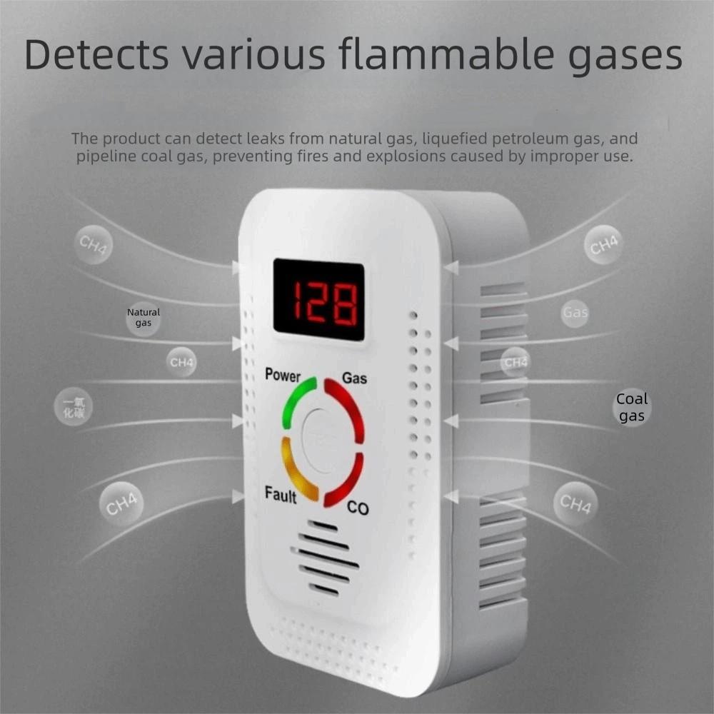 LCD Display Gas Detection System Temperature Humidity Sensors Plugs & Play Gas Alarm Home Office