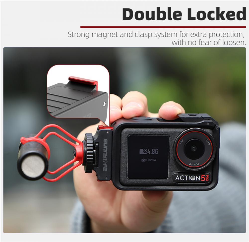 Адаптер-основание камеры для DJI Osmo Action 5 Pro/Action 4/Action 3 Магнитный холодный башмак Подвес Быстросъемная база расширения Аксессуар