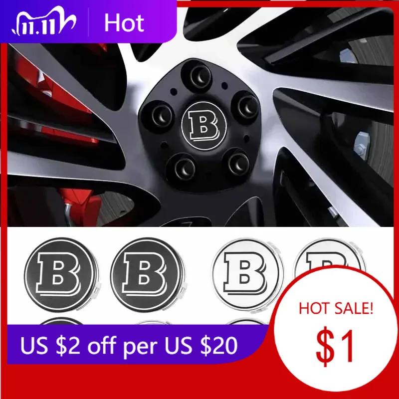 cbhlxk1 2025 Hot 4pcs 75mm BRABUS Car Rims Hub Cover Wheel Center Caps For Mercedes Benz C E GLK GLC CLS ML Class W203 W204 W205 W213 Ac