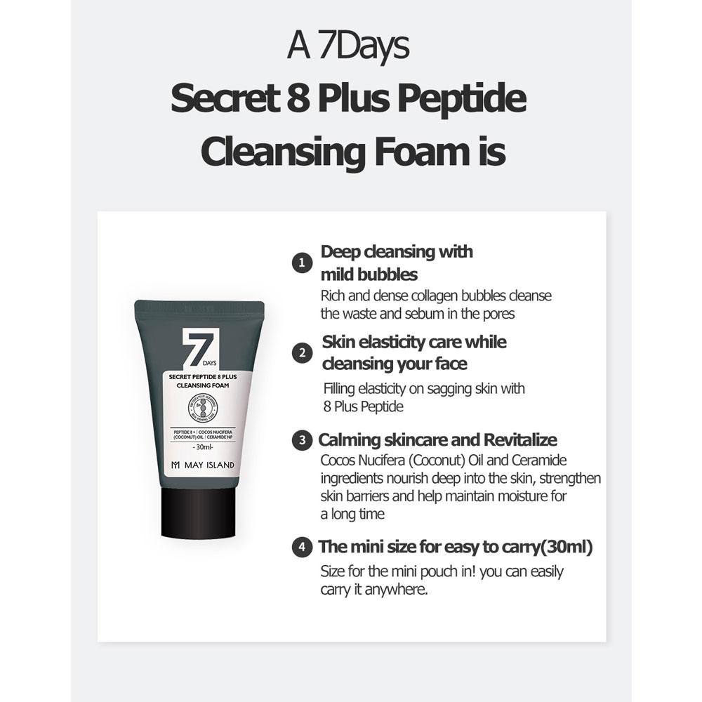 [MayIsland] 7Days Secret Peptide 8+ Очищающая пенка (30мл)
