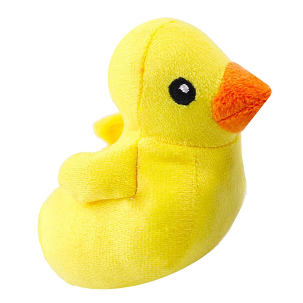 Squeaky Plush Dog Toy Little Yellow Duck Shaped Bite Resistant Teeth Grinding Relieve Boredom Interactive Puppy Chew Toy