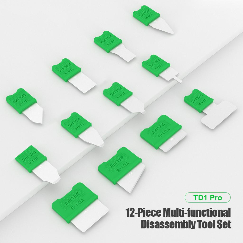 RELIFE TD1 Pro 12 in 1 Multi-Function Disassembly Blade Set Cell Phone Repair Tool Kit Screen Battery Pry Tools