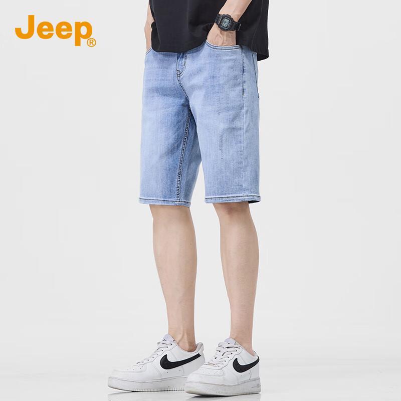 JEEP Men's Classic Loose Fit Denim Shorts