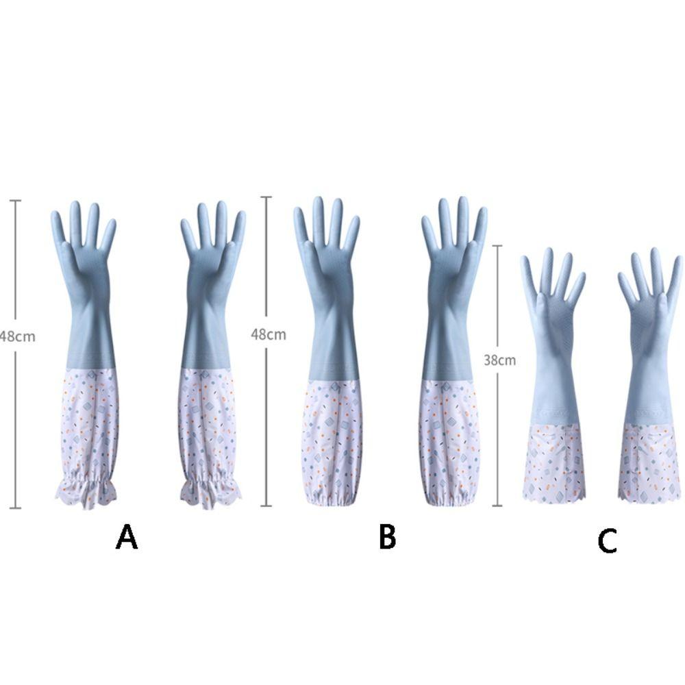 Velvet Winter Cleaning Gloves Latex Housework Gloves Warm Rubber Dish Washing Gloves  Kitchen