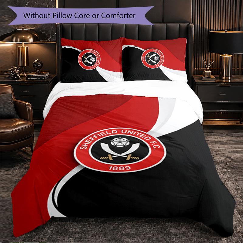 Футбольный комплект постельного белья Sheffield United из 3 предметов Мягкий пододеяльник с наволочками Набор для декора спальни для дома