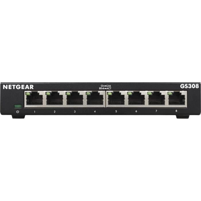 Netgear GS308-300PES Коммутатор Ethernet Металлический 8 портов Gigabit (10/100/1000)