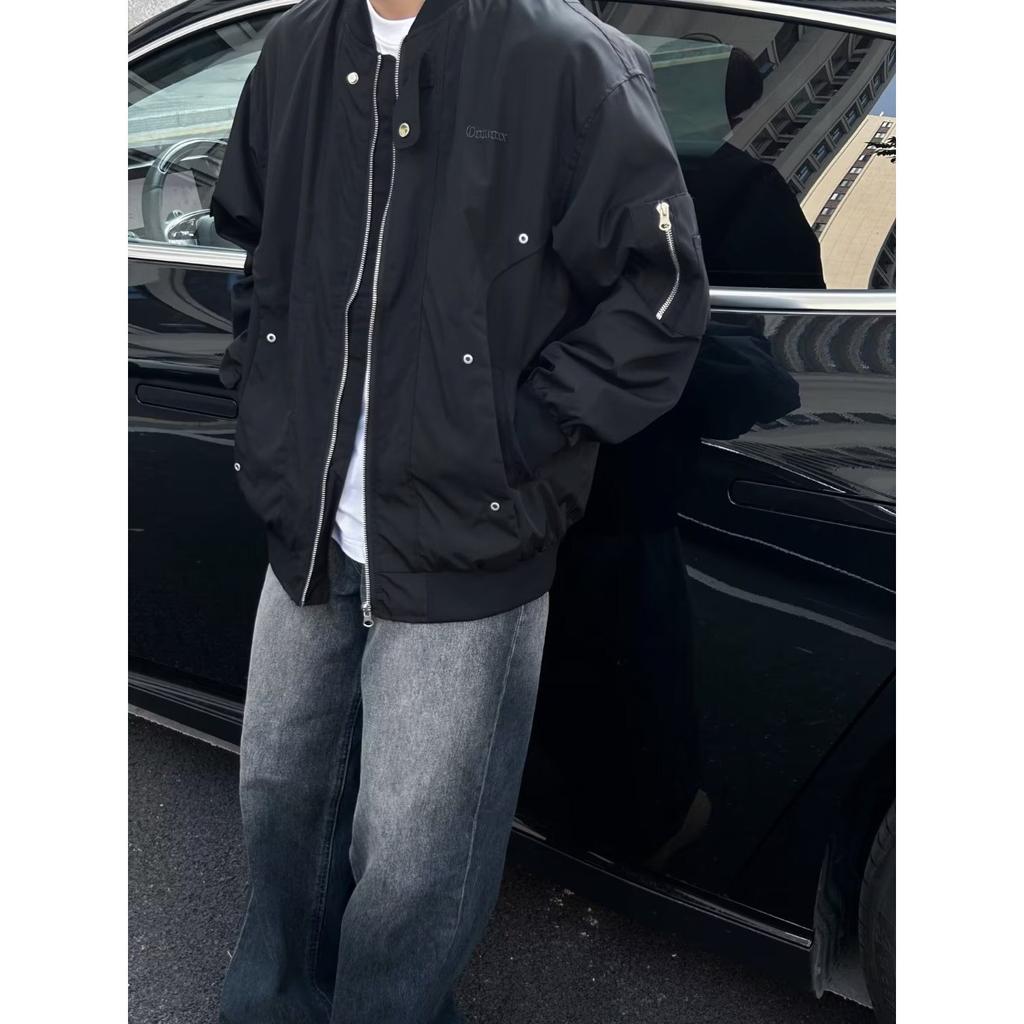 Легкая роскошная американская ретро-куртка-бомбер на молнии, бейсбольная майка для мужчин и женщин, повседневная куртка для инструментов, универсальная