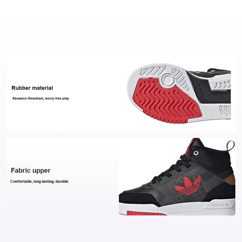 adidas Оригинальные повседневные прочные высокие детские кеды для скейтбординга Детские кроссовки Черный Серый GY2027