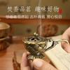 Lotus Flower Incense Burner With Handle Retro Copper Lotus Hollow Out Incense Stick Burner Brass Small Metal Craft Home Decor