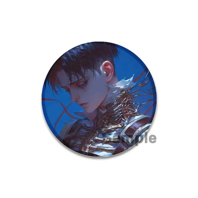 32/44/58 мм аниме Атака титанов Броши для ювелирных изделий Аксессуары Косплей Значок Мультфильм Подарочные рюкзаки Сумки Кнопки Значки Фанаты Коллекция