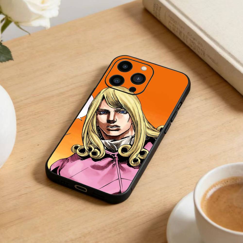 Чехол для телефона K-Anime Jojo's Bizarre Adventure Для iPhone17,16,15,14,13,12 Plus,Max Мягкий Силиконовый Черный Чехол