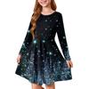 Girls' Princess Dress - Long Sleeve A-Line T-Shirt Dress Christmas Day
