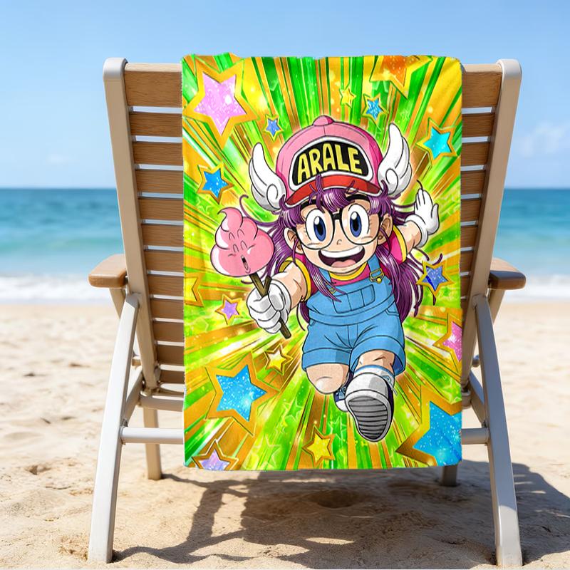 proof beach towel with a Arale Norimaki1 pattern - soft,absorbent,quick-drying,machine washable - perfect for swimming,camping,bathing