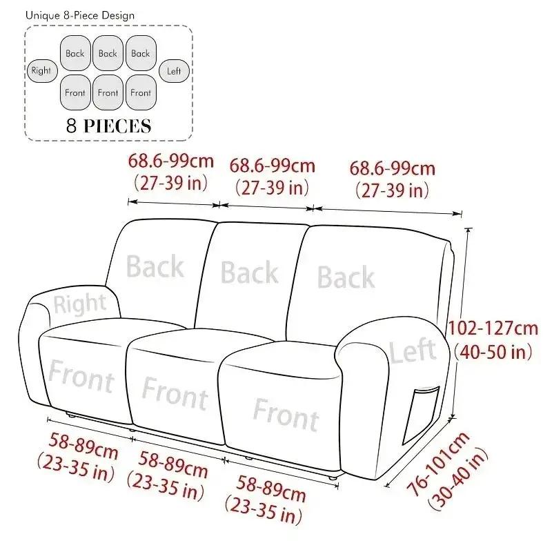 Waterproof Recliner Sofa Cover 3 Seater Stretch Elastic Couch Slipcover Lazy Boy Relax Armchairs Slipcover-grip Protects Cover