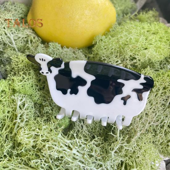 Зажим для волос в форме животного, коготь с рисунком курицы, свиньи, в форме молока, противоскользящий дизайн, аксессуары для волос для женщин и девочек