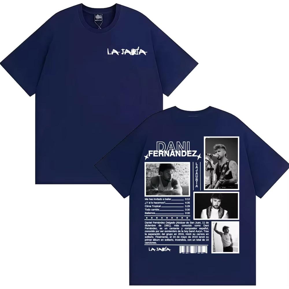 Singer Dani Fernandez La Jauria Album Tour T Shirt Men Women Casual Cotton Short Sleeve T-shirt Fashion Retro Oversized T Shirts