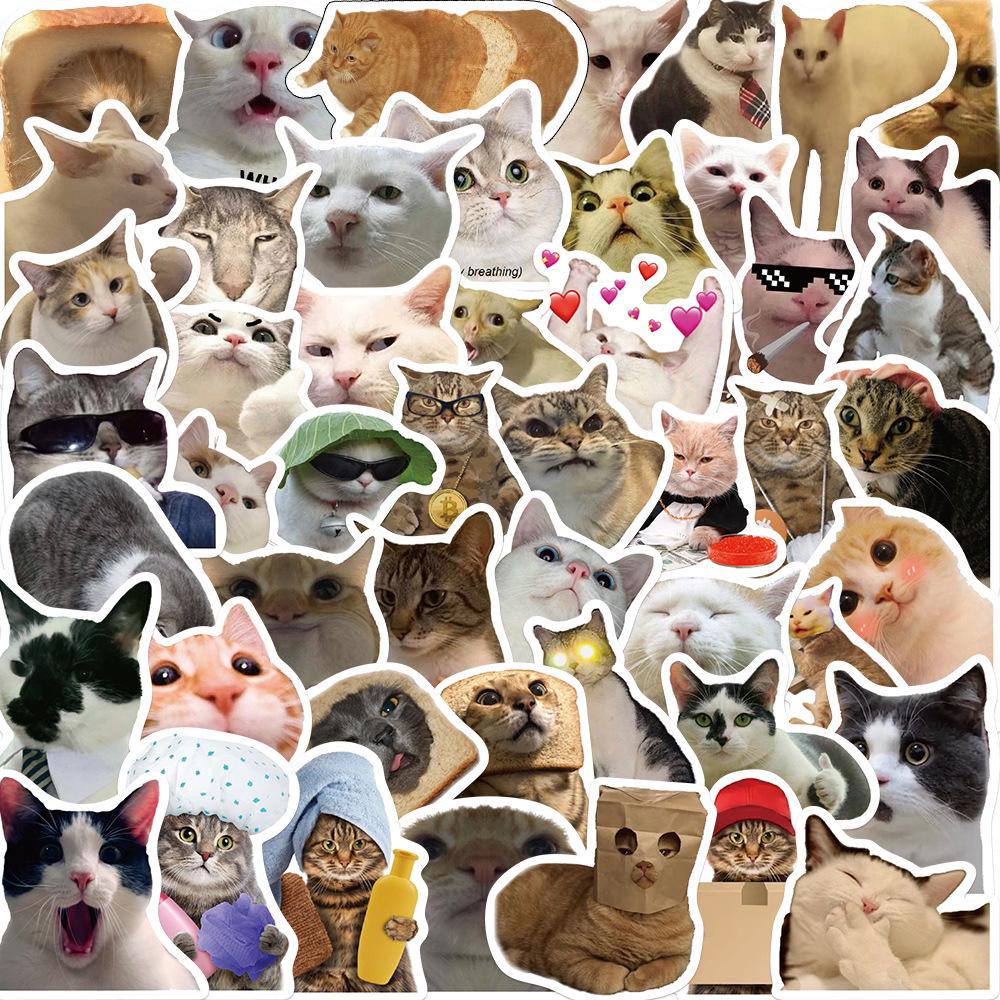 Cute Cat Cartoon Graffiti Stickers: Waterproof DIY Decorations for Notebooks & Suitcases
