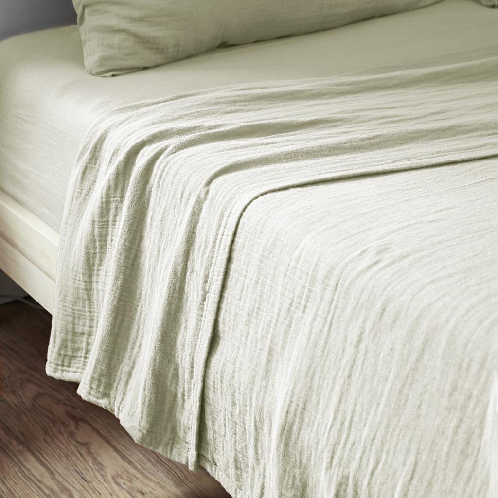 Flat Sheet 270x300 Cm Cotton Gauze Water Green