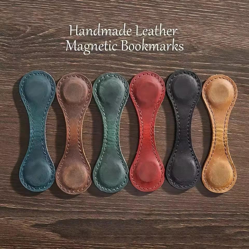 Винтажная магнитная кожаная закладка для книг Двусторонняя магнитная пряжка Магнитный зажим для блокнота Закладки для книг Разделитель страниц Канцелярские принадлежности