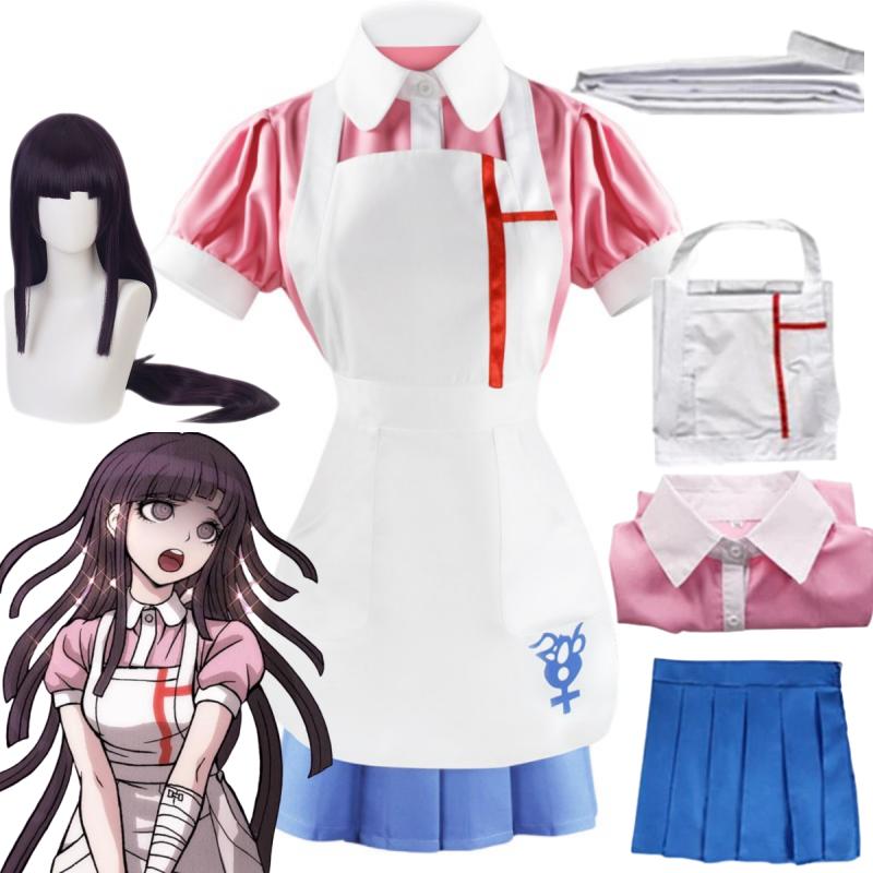 Аниме игра Danganronpa Mikan Tsumiki, женское платье для косплея, униформа горничной, полный комплект, карнавальные костюмы на Хэллоуин