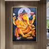 Abstract Elephant God Oil Painting Hindu Hindu Poster Living Room Decoration Wall