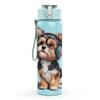 1PC Yorkshire Terrier Dog Bust Print 750ml Color Plastic Sports Water Bottle Leakproof Flip Straw Lid For Sports Office Home Use