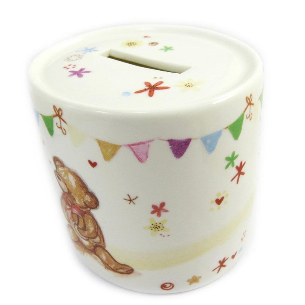 Les Trésors De Lily [L8884] - Фарфоровая копилка 'Teddy' цвета слоновой кости - 11x8 см