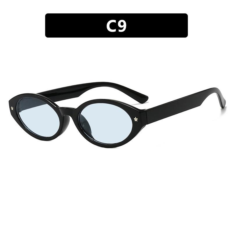 Black Small Oval Women Sunglasses Fashion Leopard Print Retro UV400 Protection Colorful Shades